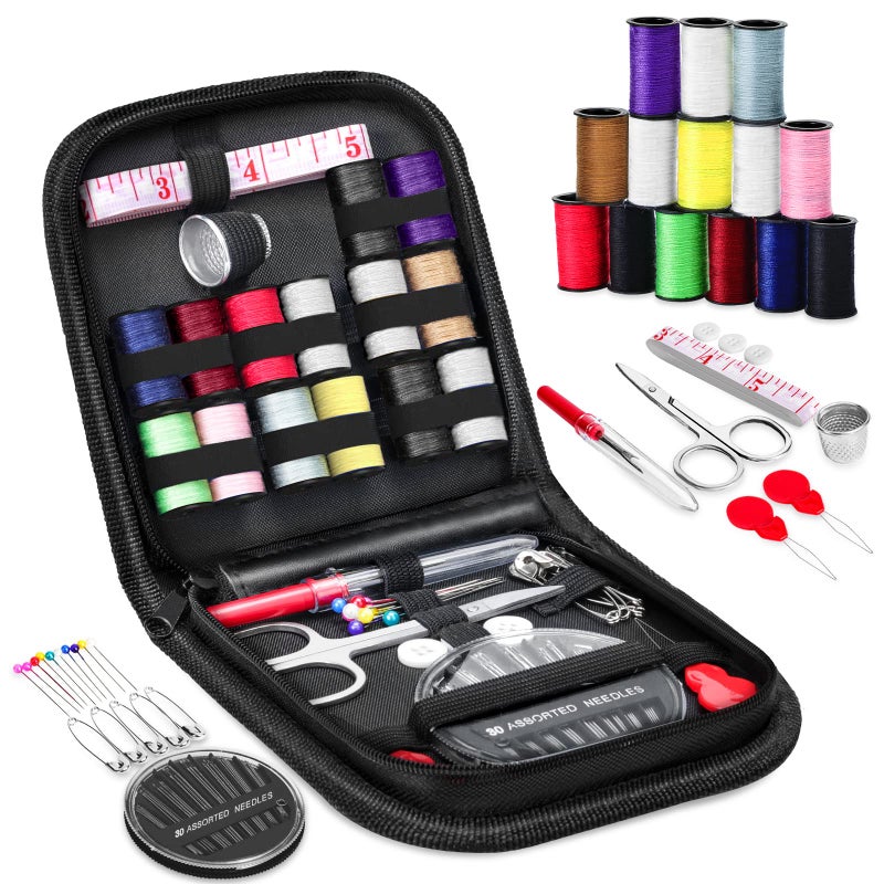 OKOMER Sewing Kit, Sewing Kits for Adults, OKOM 68Pcs Thread for Sewing, Sewing Supplies, Sew Kit for Home,Traveler,Small Mini, Basic, Beginner, DIY, Needle and Thread Kit, Gifts for Women,Gifts for Momï¼ˆSï¼‰ - Image 1